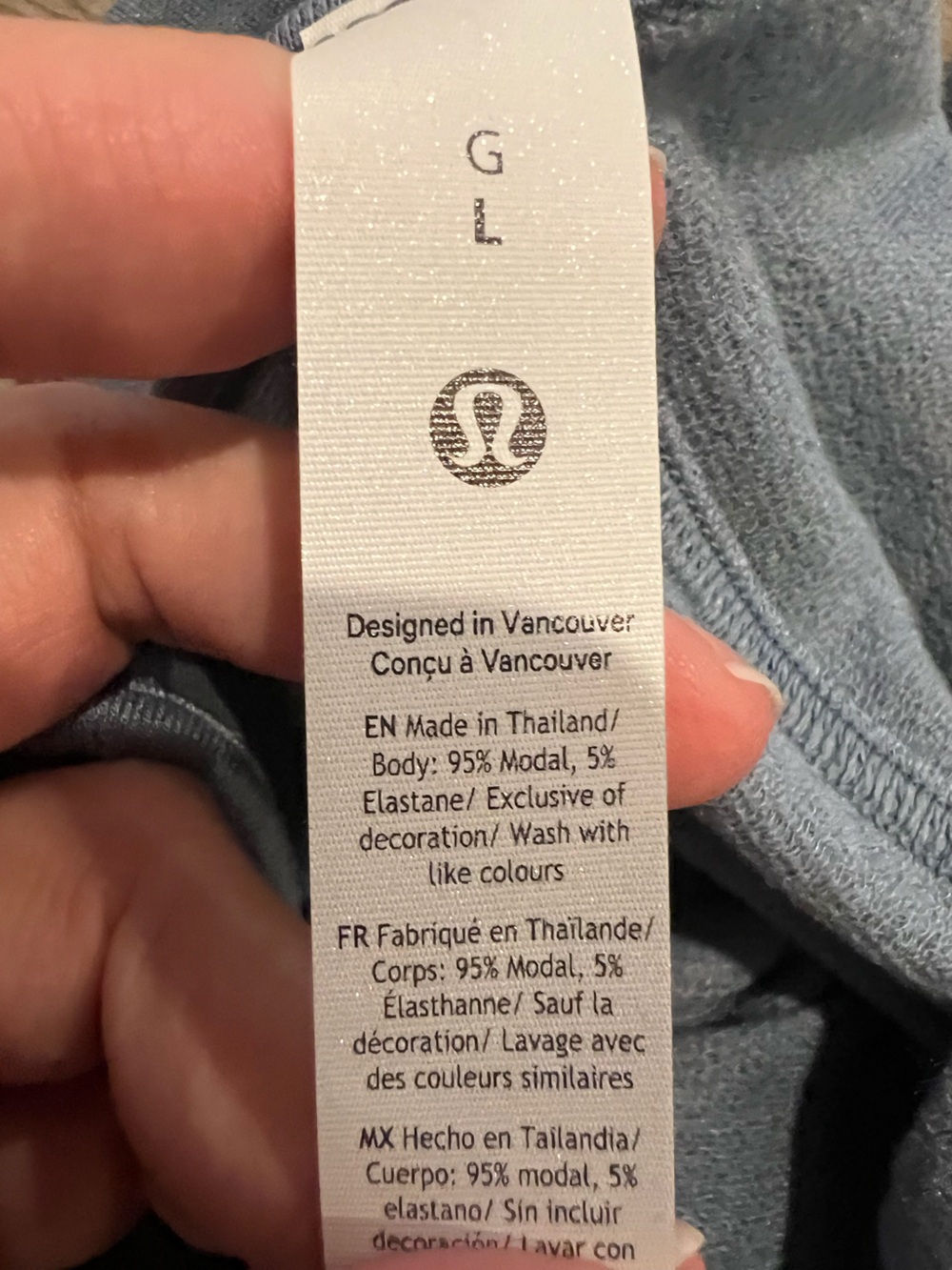 lululemon athletica Women's Scoop Neck Ribbed Tank Top in Dusty Blue - Picture 6 of 6
